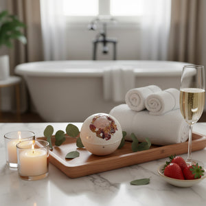 Crystal Bath Bombs champagne & strawberries