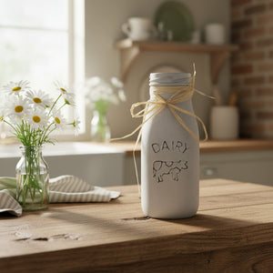 Glass "Dairy" milk grey wash