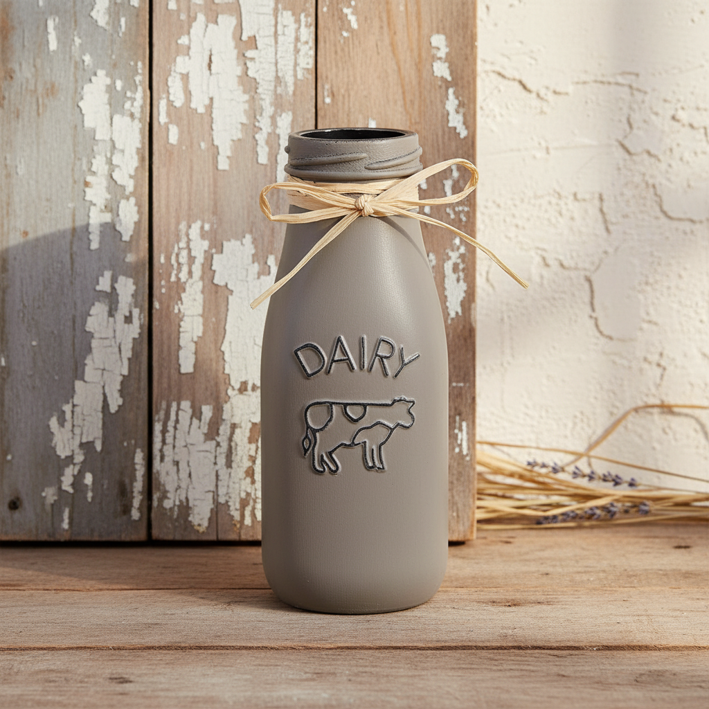 Glass "Dairy" milk grey wash