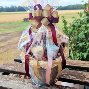 Silver tin bucket with side handles