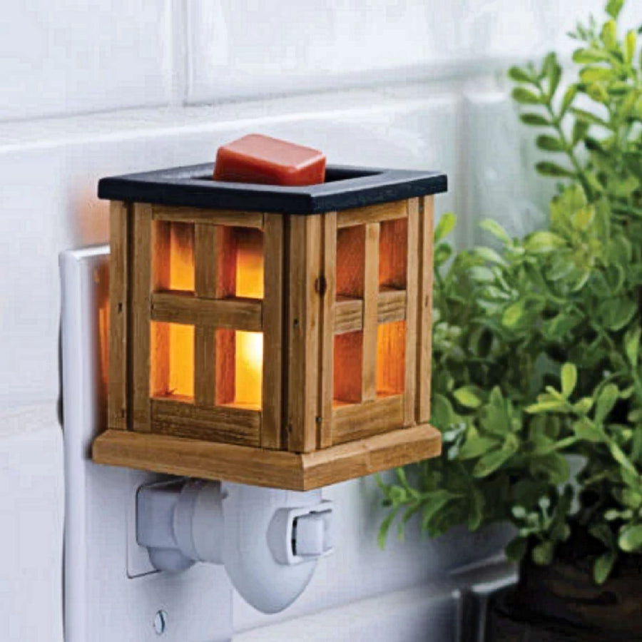 Wood Lantern Pluggable Electric Candle Warmer