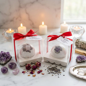 Boxed Bath Bombs with Crystals
