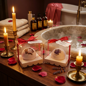Boxed Bath bombs with crystals