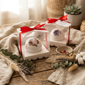 Boxed Bath Bombs with Crystals