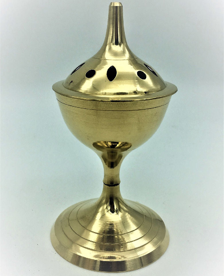 Brass Charcoal Incense Burner with Stand