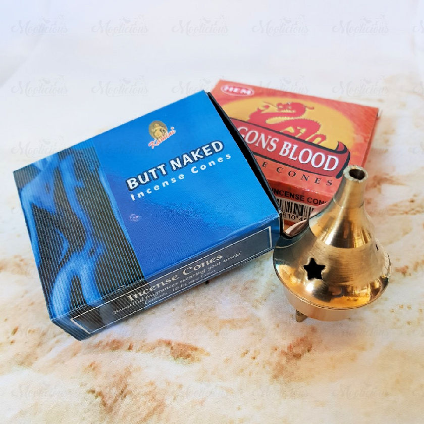 Incense Cone Pack with DHOOP Brass Cone Burner