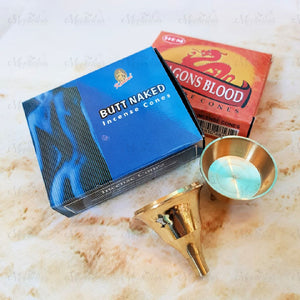 Incense Cone Pack with DHOOP Brass Cone Burner