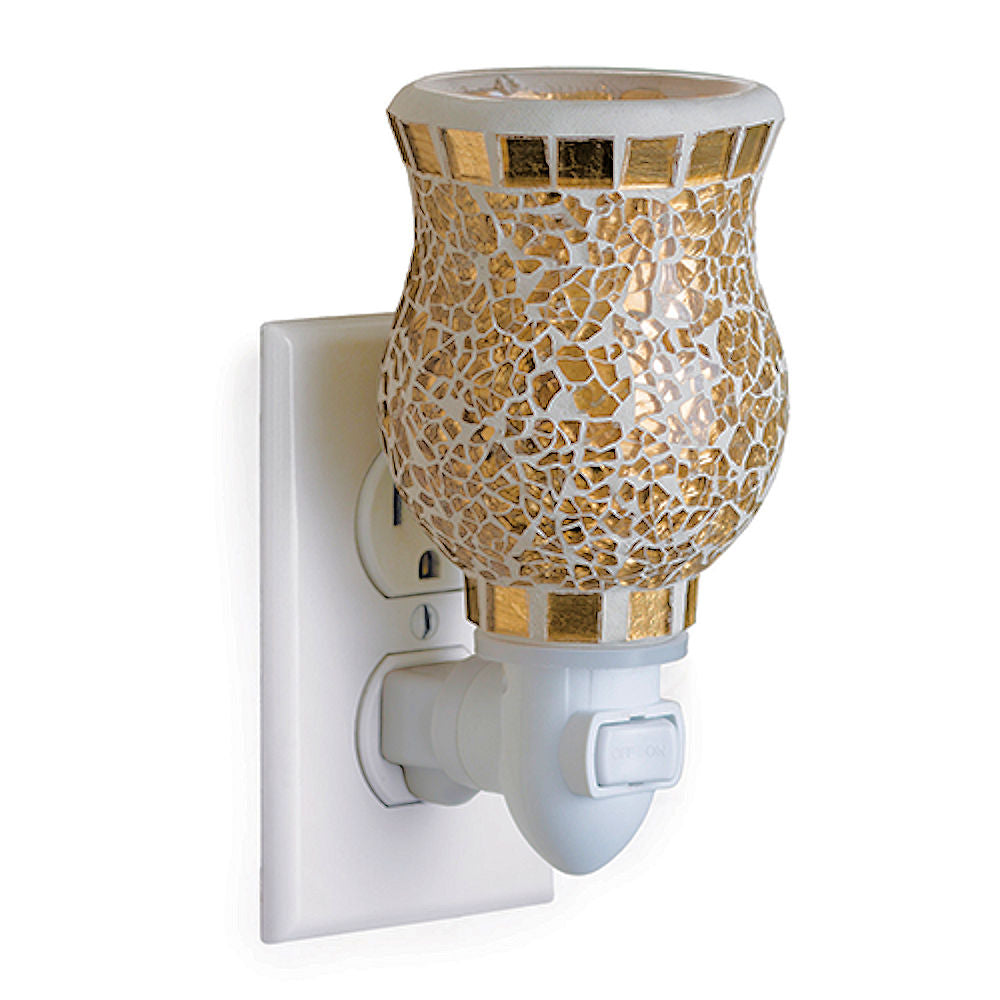 Gilded Gold Glass Electric Pluggable Candle Warmer