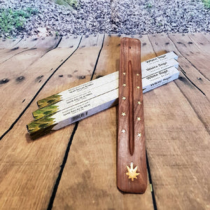 Incense Starter Pack - Incense and Brass Inlay Flat Ash Catcher