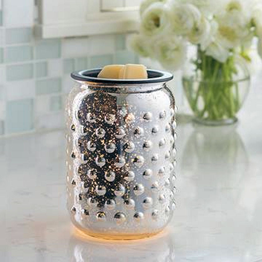 Mercury Silver Glass Electric Candle Warmer