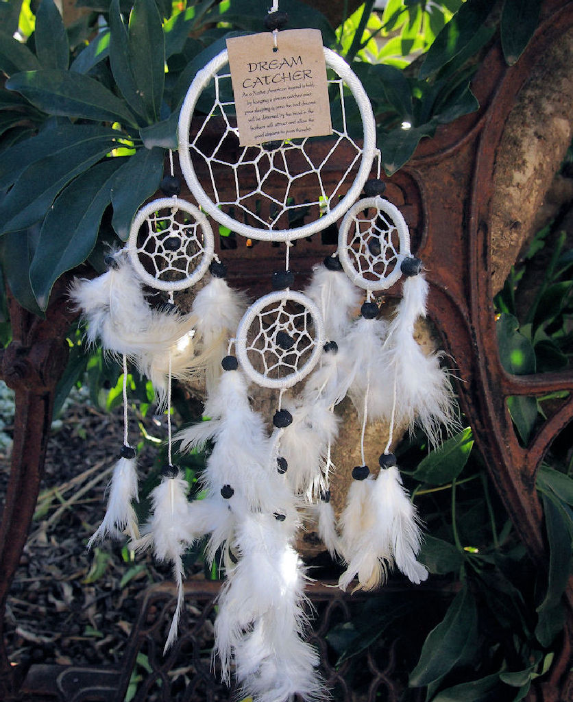 Dream Catcher White Feather Finish