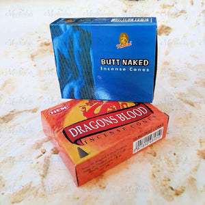 Incense cone Dragons Blood & Butt Naked