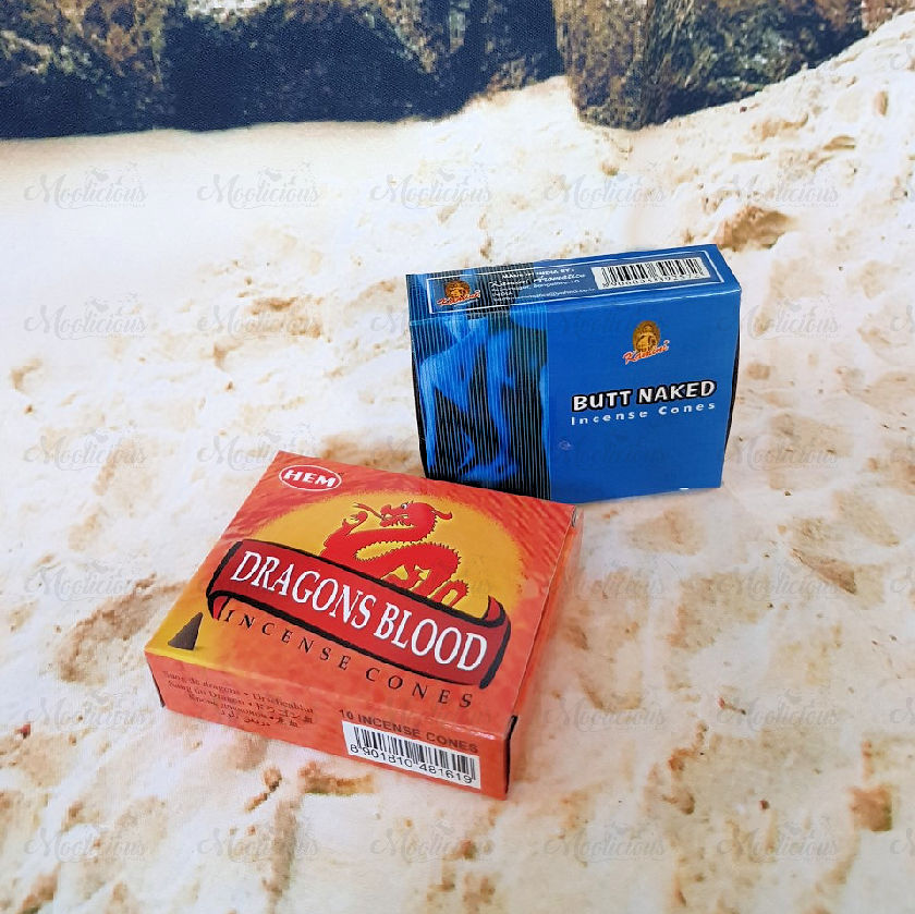 Incense cone Dragons Blood & Butt Naked