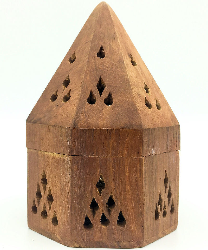Incense Cone Wood Pyramid Holder