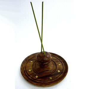 Incense Holder - Wooden Large Round